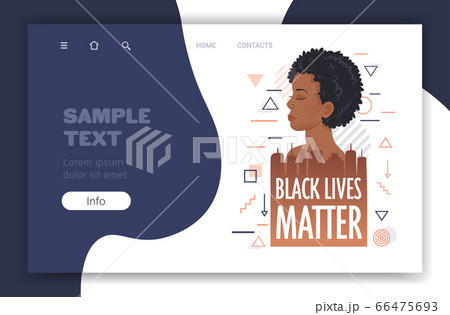 african american woman against racial discrimination i cant breathe black lives matter concept 66475693