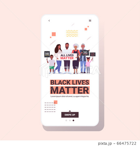 african american family with black lives matter banners awareness campaign against racial discrimination african american family with black lives matter banners awareness campaign against racial discrimination 66475722