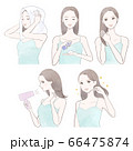 ヘアケア、トリートメントを行う若い女性 66475874