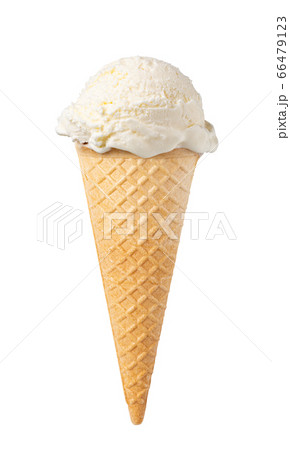 ice cream waffle cone on white background 66479123