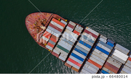 Container ship in import export global business 66480014