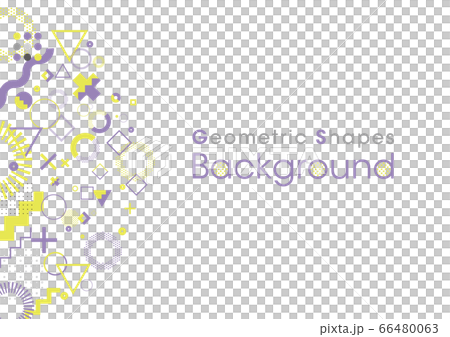 Pop and modern background with lively geometric patterns purple violet and yellow Pop and modern background with lively geometric patterns purple violet and yellow 66480063