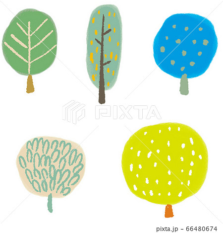 Scandinavian style tree illustration vector set 66480674