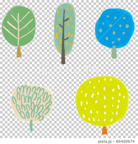 Scandinavian style tree illustration vector set 66480674