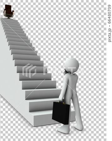 昇格への野心を表すアブストラクト。3Dイラスト。 66480709