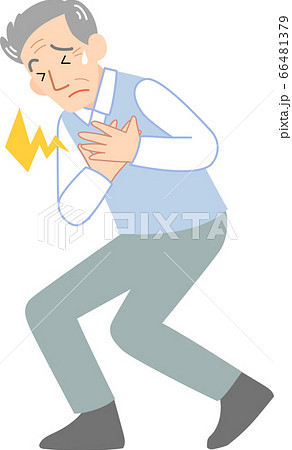 胸痛のシニア男性 胸痛のシニア男性 66481379