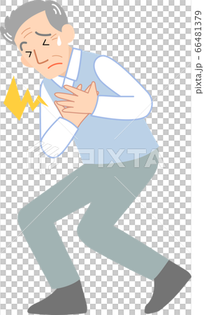 胸痛のシニア男性 胸痛のシニア男性 66481379