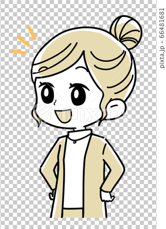 A woman who talks with a smile 66481681