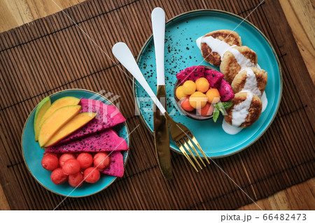 Vegan tofu cheese pancakes Vegan tofu cheese pancakes 66482473
