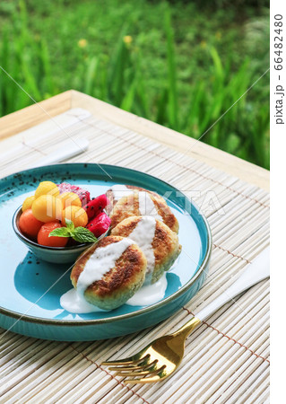 Vegan tofu cheese pancakes 66482480