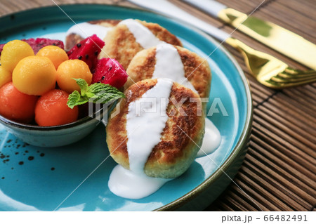 Vegan tofu cheese pancakes Vegan tofu cheese pancakes 66482491