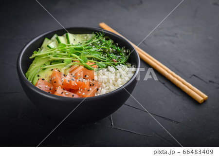 Hawaiian salmon poke bowl Hawaiian salmon poke bowl 66483409