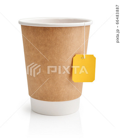 Disposable takeaway cups with tea 66483887