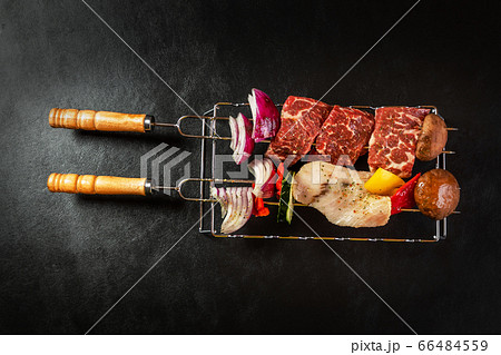 串焼きバーベキュー　Skewers barbecue to enjoy outdoors  66484559