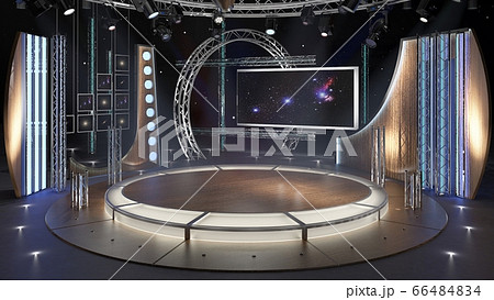 Virtual TV Studio Chat Set 23. 3d Rendering. Virtual TV Studio Chat Set 23. 3d Rendering. 66484834