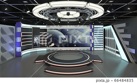 Virtual TV Studio News Set 6. 3d Rendering. Virtual TV Studio News Set 6. 3d Rendering. 66484835