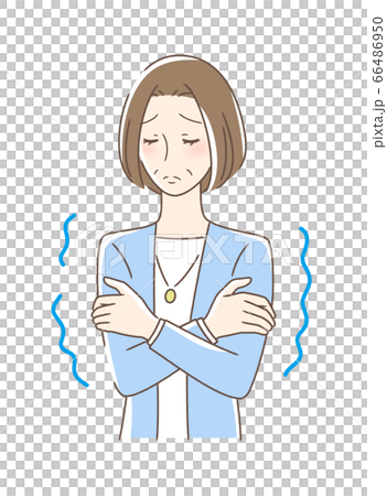 一個感覺冷顫抖的女人 一個感覺冷顫抖的女人 66486950