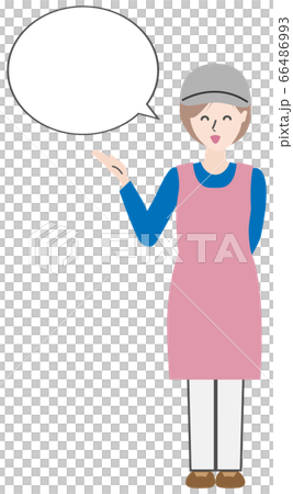 女性　案内　吹き出し 66486993
