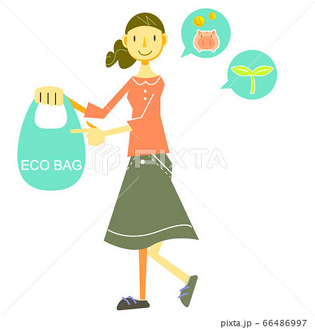 マイバッグを使用している女性　 66486997