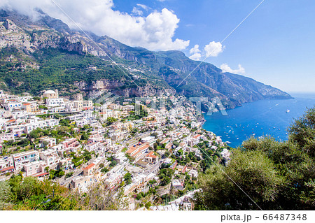 View of Positano in the Amalfi Coast, Italy 66487348
