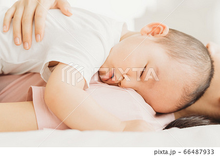 Mother and son, sleeping, bedroom Mother and son, sleeping, bedroom 66487933