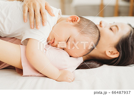 Mother and son, sleeping, bedroom Mother and son, sleeping, bedroom 66487937
