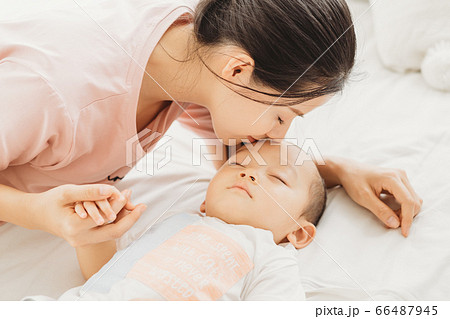 Mother and son, sleeping, bedroom Mother and son, sleeping, bedroom 66487945