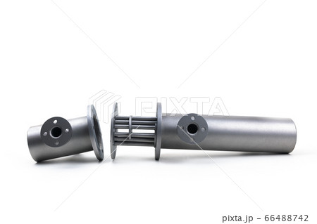 Shell and tube heat exchanger disassembled isolated on white background Shell and tube heat exchanger disassembled isolated on white background 66488742
