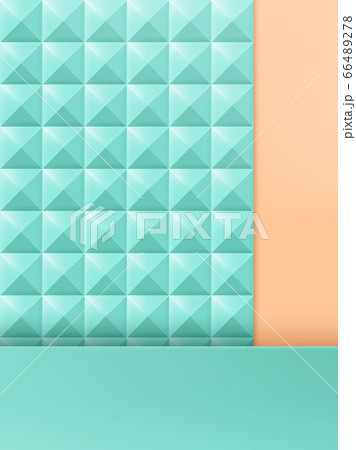 3D illustration Trendy Studio Shot Pastel Rivet Background, Mint & Beige 66489278