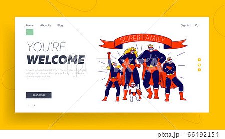Super Family Landing Page Template. Characters Mother, Father, Son, Daughters and Little Baby Super Heroes. Mommy, Daddy and Children in Superhero Costumes Posing. Linear People Vector Illustration Super Family Landing Page Template. Characters Mother, Father, Son, Daughters and Little Baby Super Heroes. Mommy, Daddy and Children in Superhero Costumes Posing. Linear People Vector Illustration 66492154