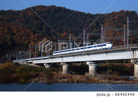 紅葉の吉井川を渡る山陽新幹線0系（復刻塗装） 66492449