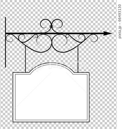 アイアン看板フレームのイラスト素材