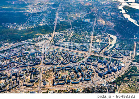 Aerial view of residential neighborhoods in Kiev, Ukraine 66493232