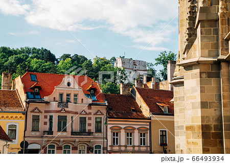 Medieval old town and White Tower Turnul Alb in Brasov, Romania Medieval old town and White Tower Turnul Alb in Brasov, Romania 66493934