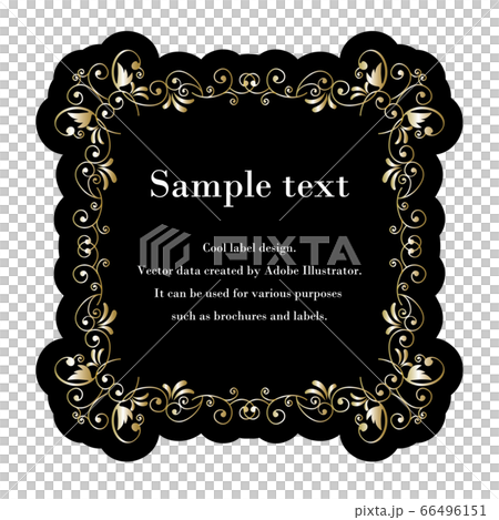 Graphic Illustration Material Baroque Style: Beautiful Label Design/Ornament Decorative Rule｜Black x Gold 66496151