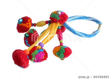 Fabric rubber bands on white background. Fabric rubber bands on white background. 66496885