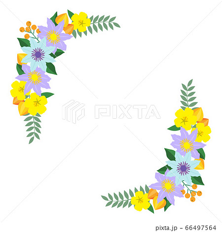 夏の花の背景フレームのイラスト素材
