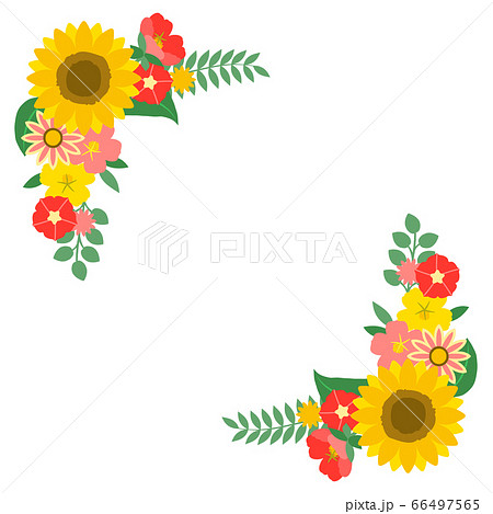 夏の花の背景フレームのイラスト素材