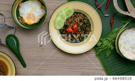Thai traditional food, Stir fried minced pork with Thai traditional food, Stir fried minced pork with 66498010