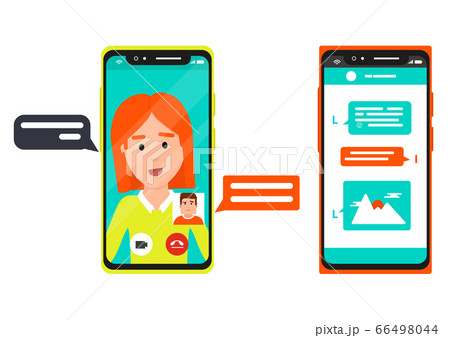 messenger chatting on smartphone messenger chatting on smartphone 66498044