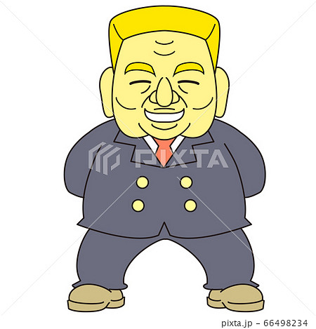微笑む政治家風の中年男性 金髪のイラスト素材