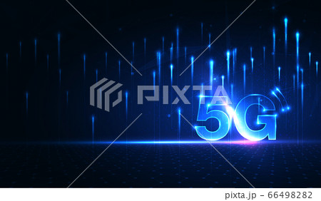 5G symbol new wireless internet wifi connection. Fifth innovative generation of the global high speed Internet network using modern digital devices. 66498282