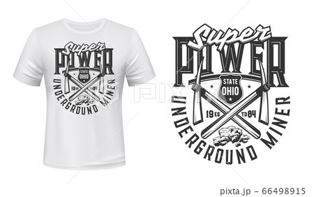 Mining industry t-shirt print with miner pickaxes 66498915