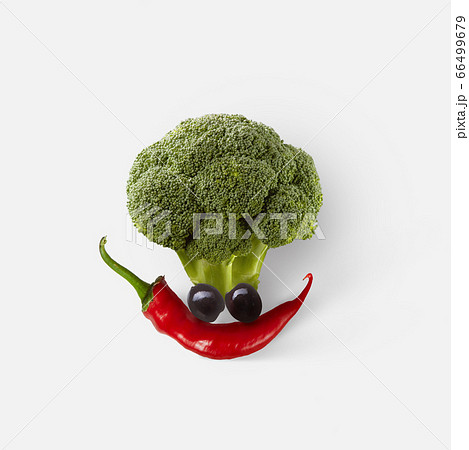 Natural fresh vegetable composition in the shape of funny face. Natural fresh vegetable composition in the shape of funny face. 66499679