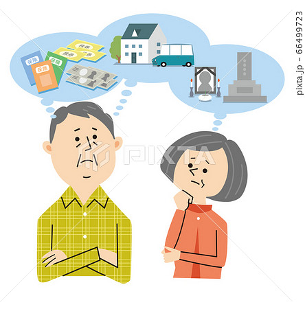 生前整理について考えるシニア夫婦 生前整理について考えるシニア夫婦 66499723