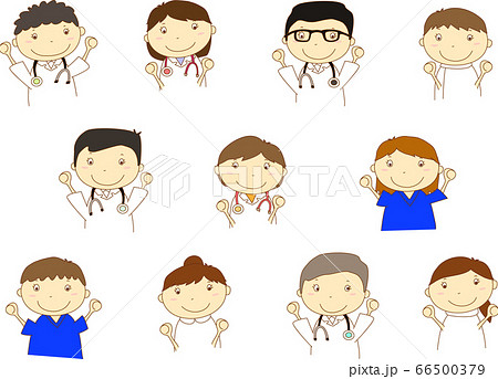 医療従事者 上半身 ー医師 看護師のイラスト素材