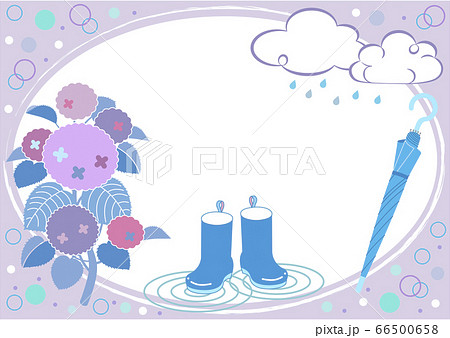 紫陽花と雨具のフレーム 紫陽花と雨具のフレーム 66500658