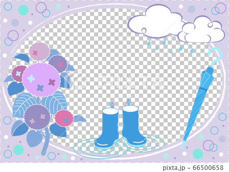 紫陽花と雨具のフレーム 紫陽花と雨具のフレーム 66500658