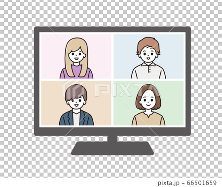 ビデオ会議 Web会議 イラストのイラスト素材