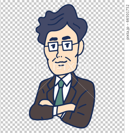 腕を組むダンディーな中年男性 66501752